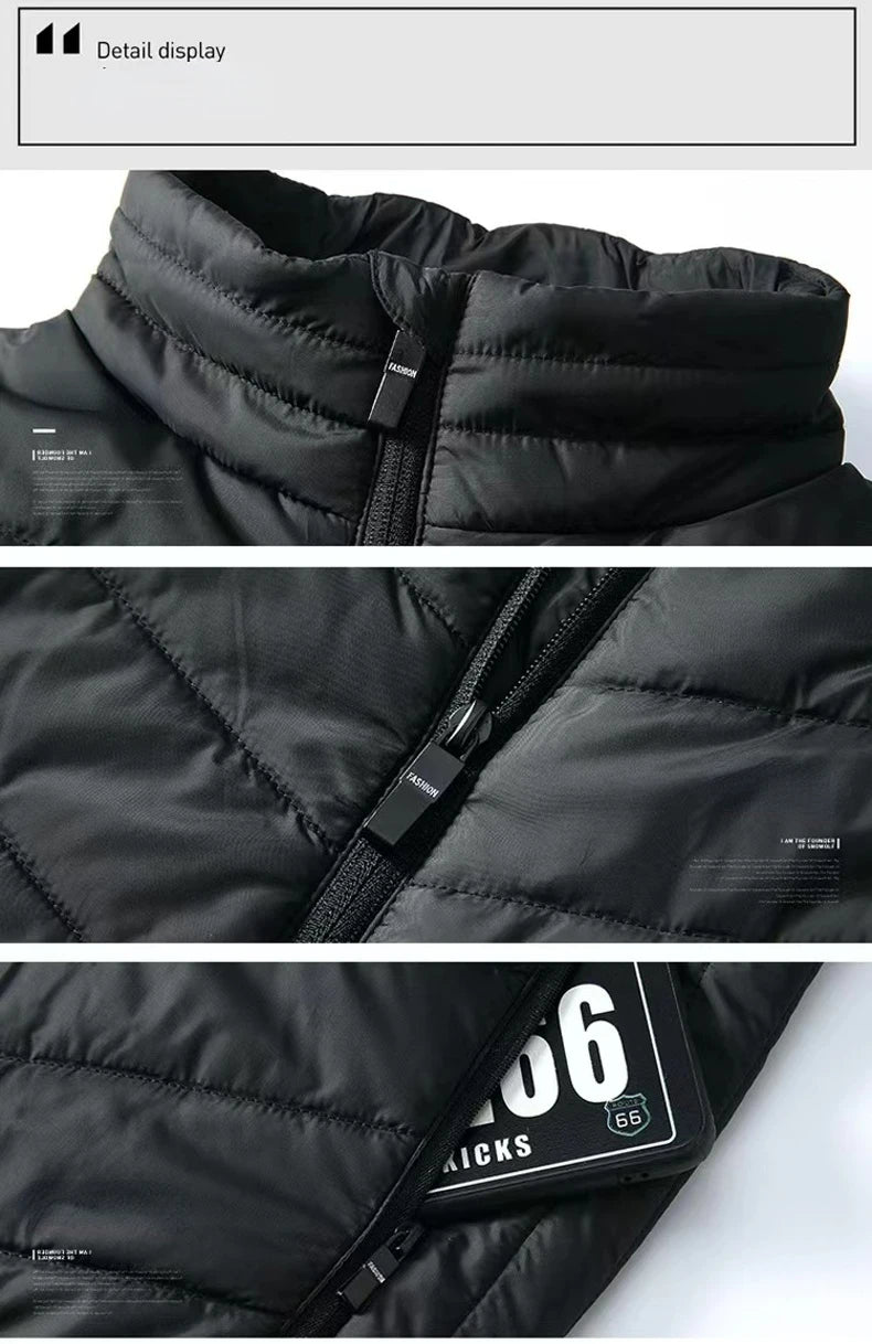 21 Areas Heated Vest Men's New Winter Jacket Usb Graphene Heating Clothes Women's Ski Camping Waterproof Thick Sleeveless Coat
