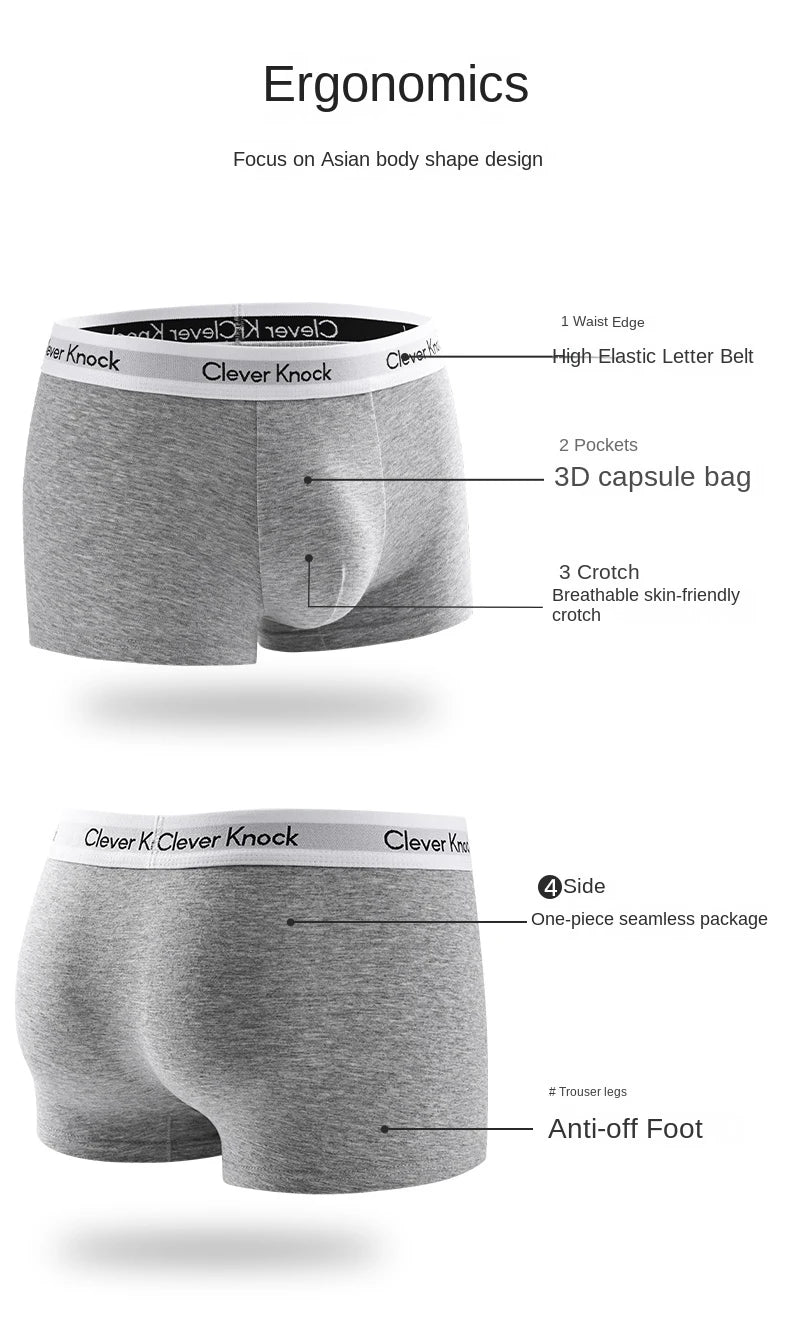 4Pcs Boxer Shorts Men's Underwear Sexy Panties Cotton Boxers Man Underpants Male Shorts Homme U Convex Lingerie Wholesale Lots