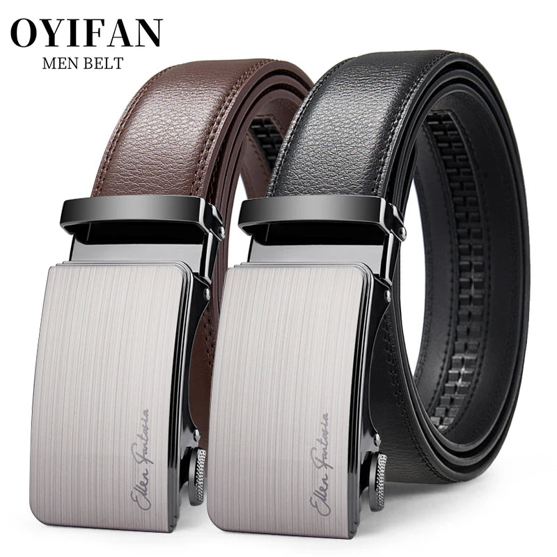 OYIFAN Men's Belt Genuine leather belt Man's high quality luxury business automatic belt Adjustable designer belt for men