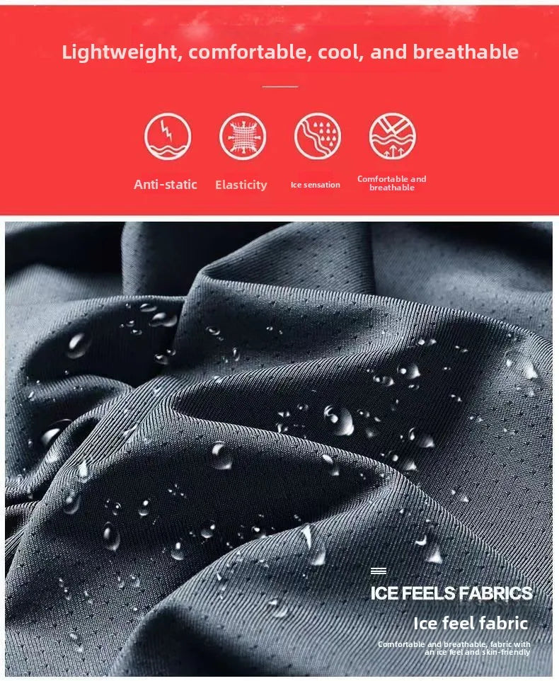 Men's Ice Silk Vest Summer Sport Fitn Thin Svel Training Top Qui Dry Trendy round Ne T-irt for Youth Daily Wear