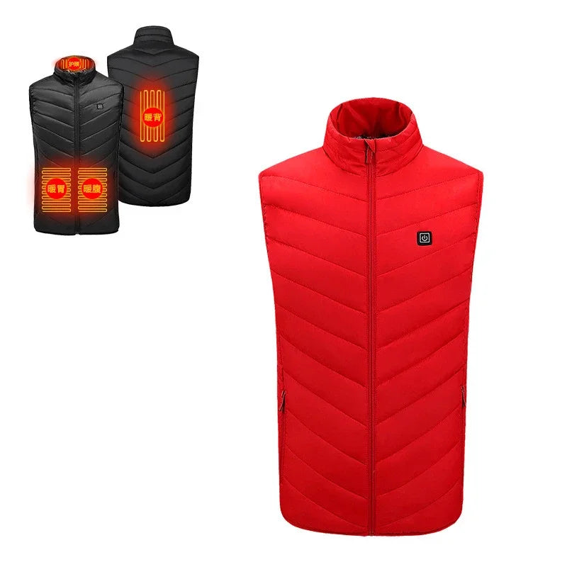 17 Zone Heating Vest Men's USB Infrared Thermal Jacket Smart Heating Clothes New Winter Cold-proof Thick Sleeveless Coat Hiking