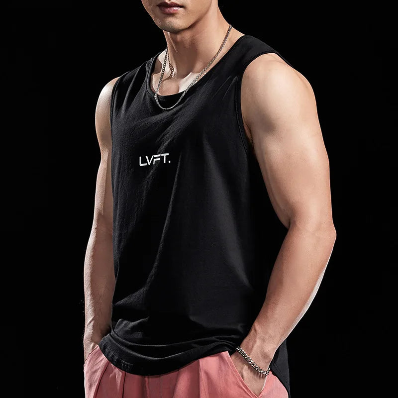Men's Fitness Sports Tank Tops Man Gyms Workout Clothing Sleeveles Shirt Casual Summer Loose Undershirt Basketball Running Vest