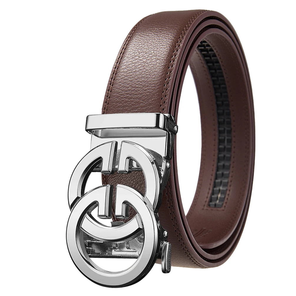 OYIFAN Men's Belt Genuine leather belt Man's high quality luxury business automatic belt Adjustable designer belt for men