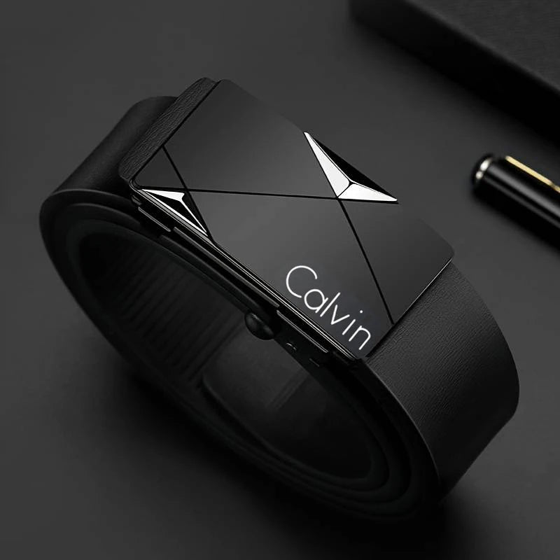 Stylish Men's PU Leather Belt - Fashion Belts for Daily Life, Leisure, Party, Festival, Work, and Business Automatic Buckle