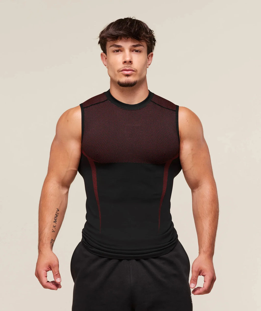 Men's Tight vest sports summer quick-drying breathable seamless fitness running training stretch tight top man sleeveless vest