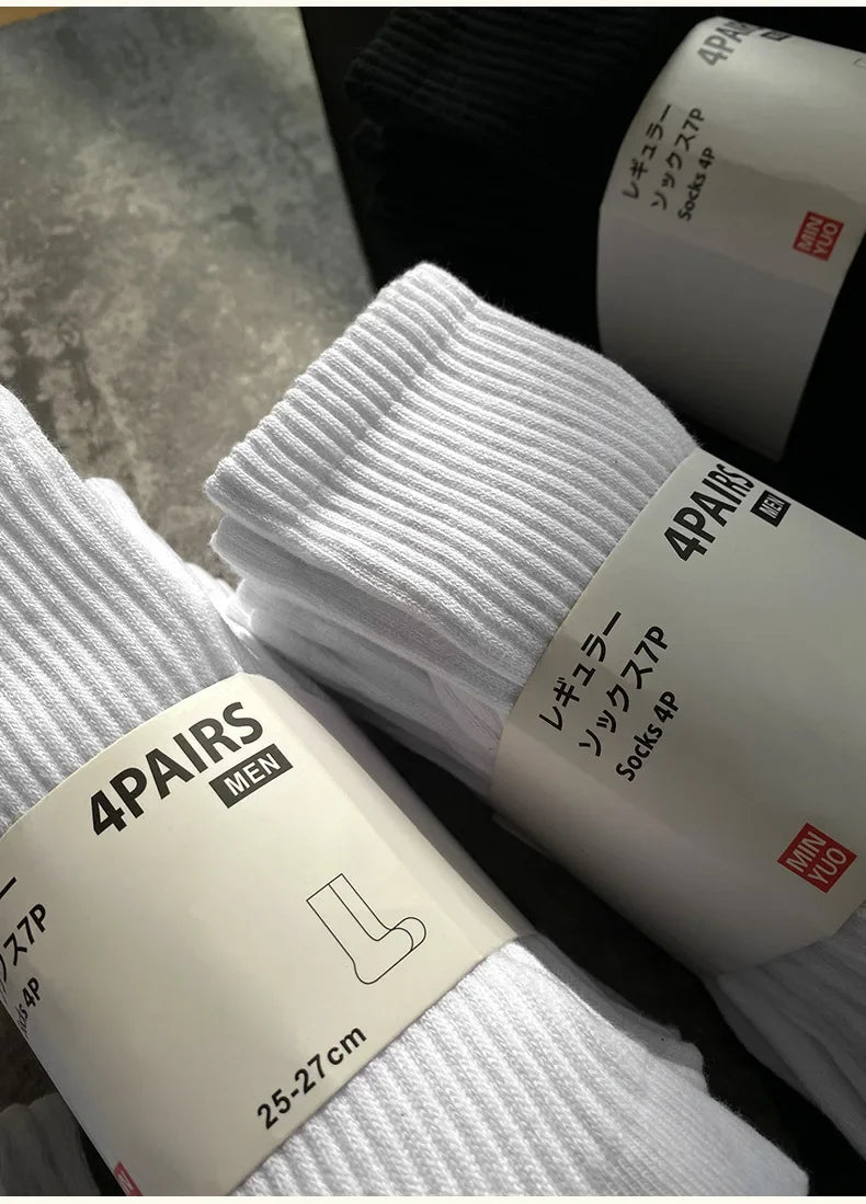 Thickened Cotton Sports Socks For Men Mid-Calf Basketball Stockings Sweat Absorbent Anti-Odor Running Socks Pure Cotton Towel Bo