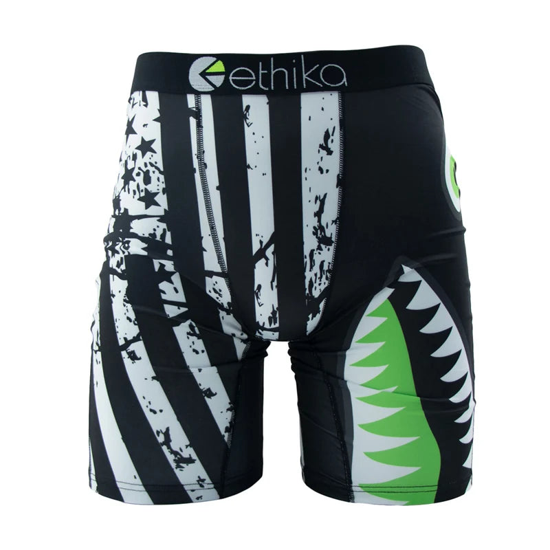 ETHIKA 1Pcs Men Underwear Boxers Breathable Mesh Crotch Mens Trunks Plus Size S-3XL Man Swimming Underpants Men's Panties Trunks