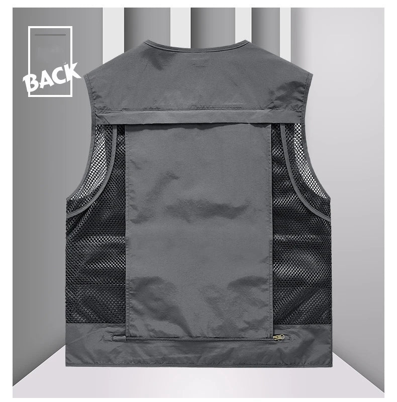 FGKKS 2023 Outdoor Leisure Vest Men's New Multi-Pocket Breathable Outdoor Sports Coat High-Quality Design Leisure Vest Men