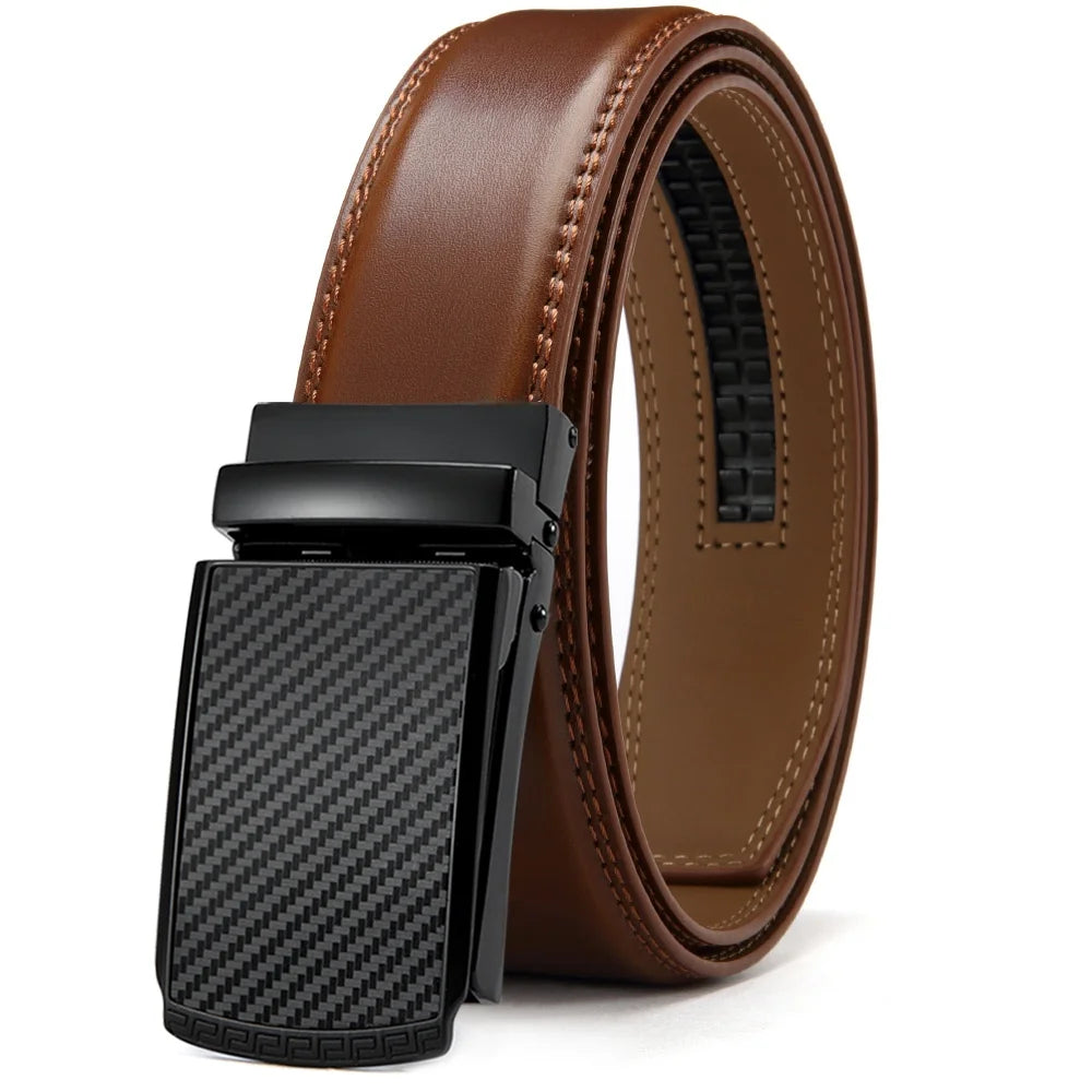 DOOPAI Mens Leather Belt Multiple Colors Automatic Available Belts Leisure Fashion Ratchet Belts for Men Pants Waistband