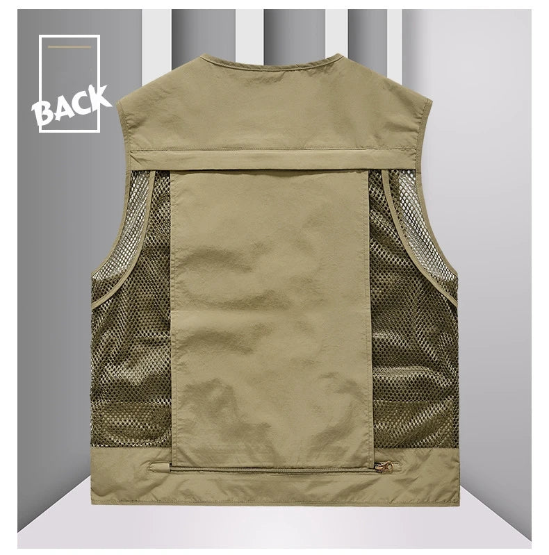 FGKKS 2023 Outdoor Leisure Vest Men's New Multi-Pocket Breathable Outdoor Sports Coat High-Quality Design Leisure Vest Men