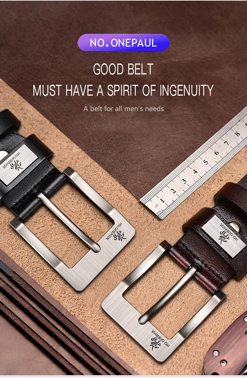New Trend Men's High Quality Buckled Jeans Leather Casual Belt Business Cowboy Belt Men's Fashion Designer