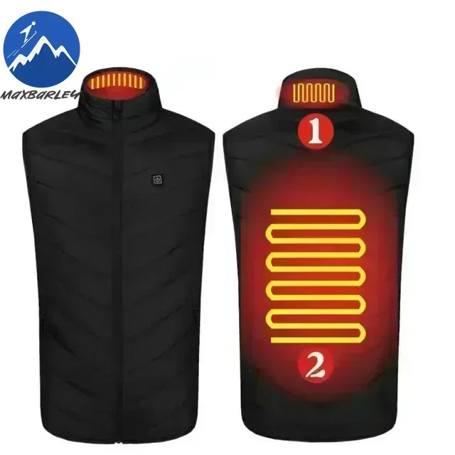 17 Zone Heating Vest Men's USB Infrared Thermal Jacket Smart Heating Clothes New Winter Cold-proof Thick Sleeveless Coat Hiking