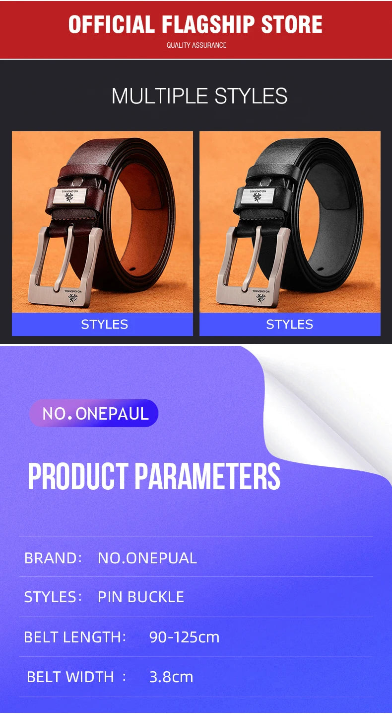 New Trend Men's High Quality Buckled Jeans Leather Casual Belt Business Cowboy Belt Men's Fashion Designer