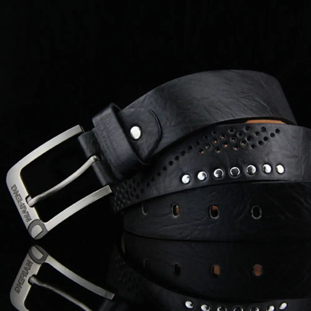 Simple Leather Men's Belt Luxury High Quality Classic Buckle Business Cowboy Vintage Waistband Alloy Belts