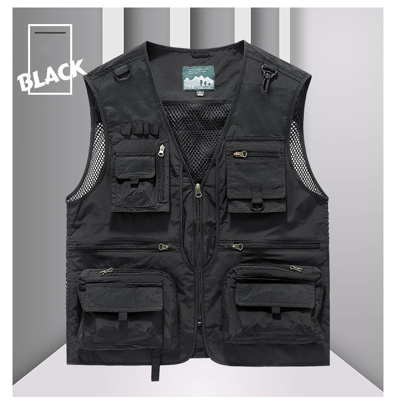 FGKKS 2023 Outdoor Leisure Vest Men's New Multi-Pocket Breathable Outdoor Sports Coat High-Quality Design Leisure Vest Men