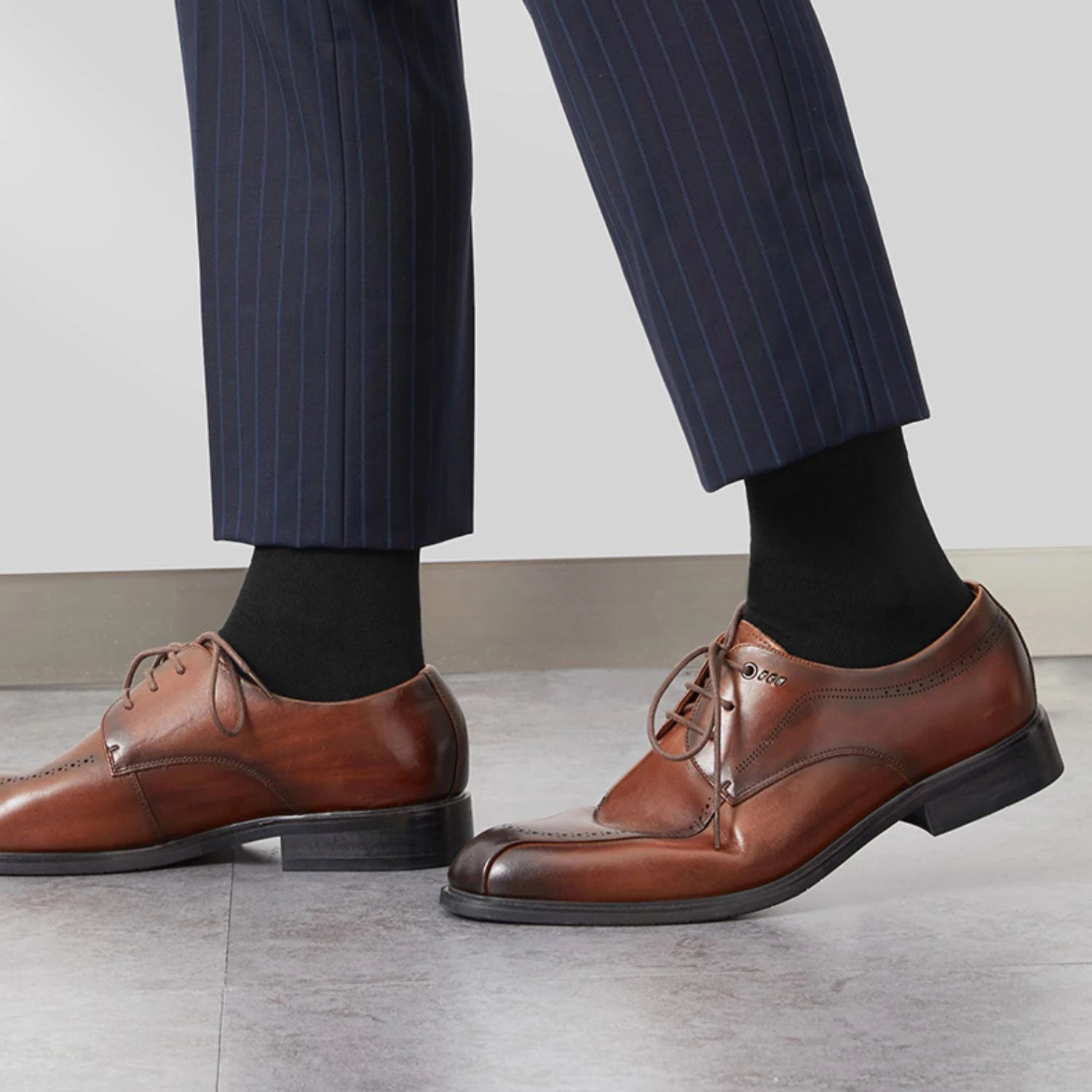 HSS 5/10 Pairs Men's Cotton Blend Socks Black Business Men Socks Soft Breathable Summer Winter for Male Socks Plus Size (6.5-14)