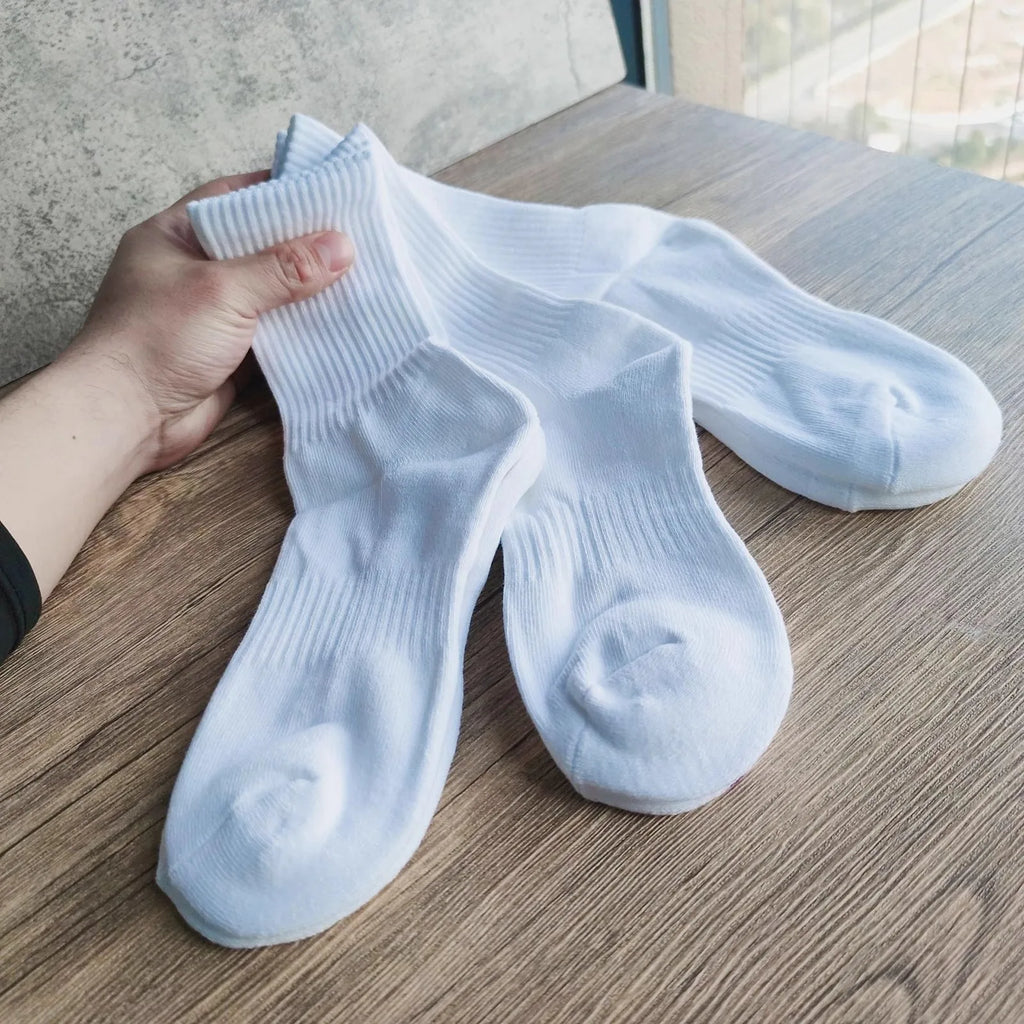 1/5Pairs New Men Cotton New Style White Socks Men Soft Breathable Sports Long Socks Summer Winter for Male Socks Plus Size