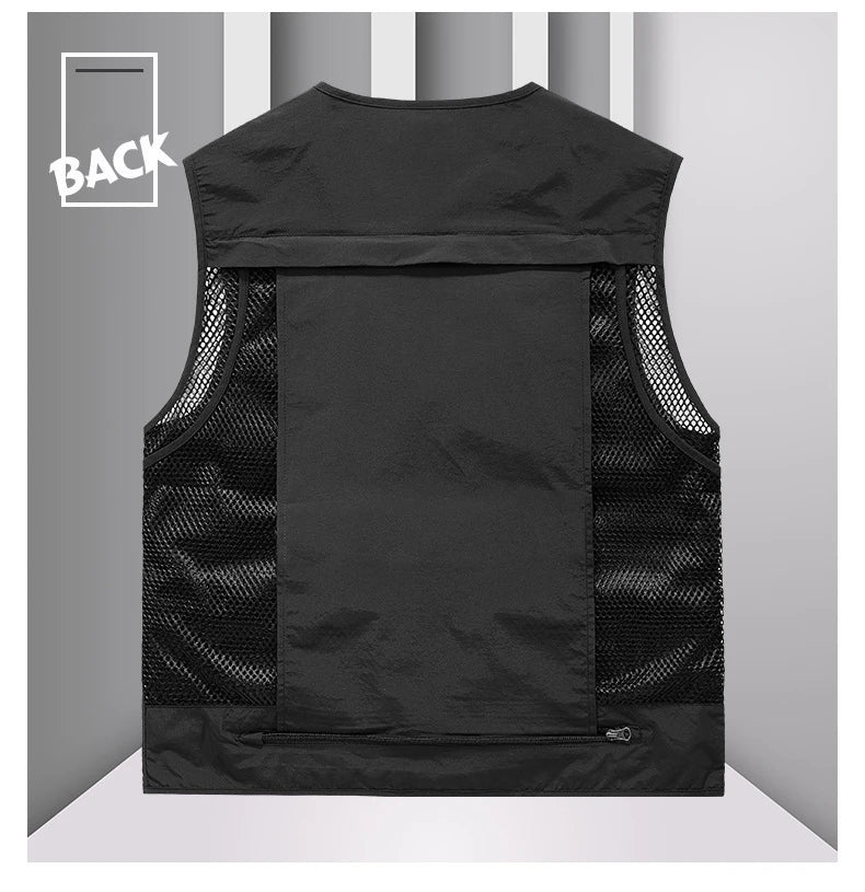 FGKKS 2023 Outdoor Leisure Vest Men's New Multi-Pocket Breathable Outdoor Sports Coat High-Quality Design Leisure Vest Men