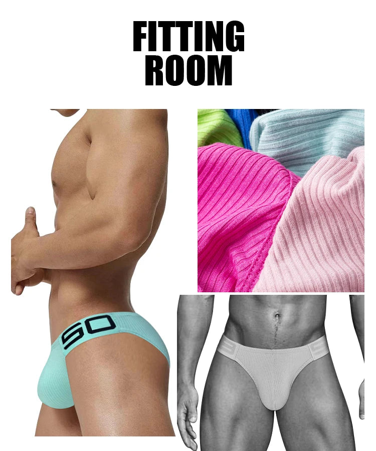 2024 New Sexy Underwear Men Jockstrap Comfortable Cotton Gay Man's Underwear Bikini Men Briefs Male Underwear Funny BS813