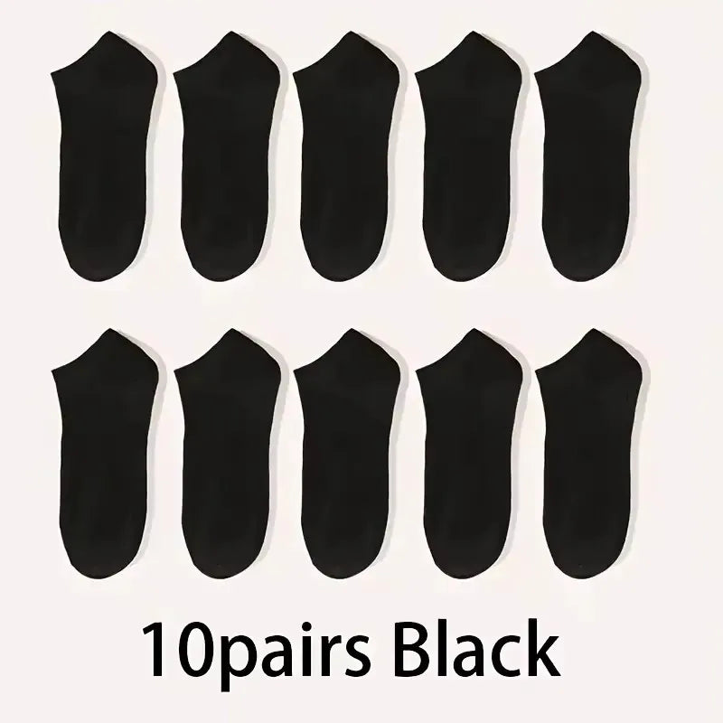 5/10-Pack Unisex Comfort-Fit Ankle Socks for All, Breathable & Lightweight - Ideal for Sports & Daily Wear