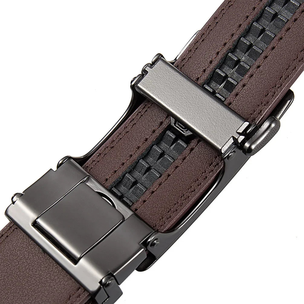 Plus Large Size 130 140 150 160 170cm Men's Leather Belts Fashion Automatic Buckle Cowskin Belt Luxury Designer 3.5cm Width