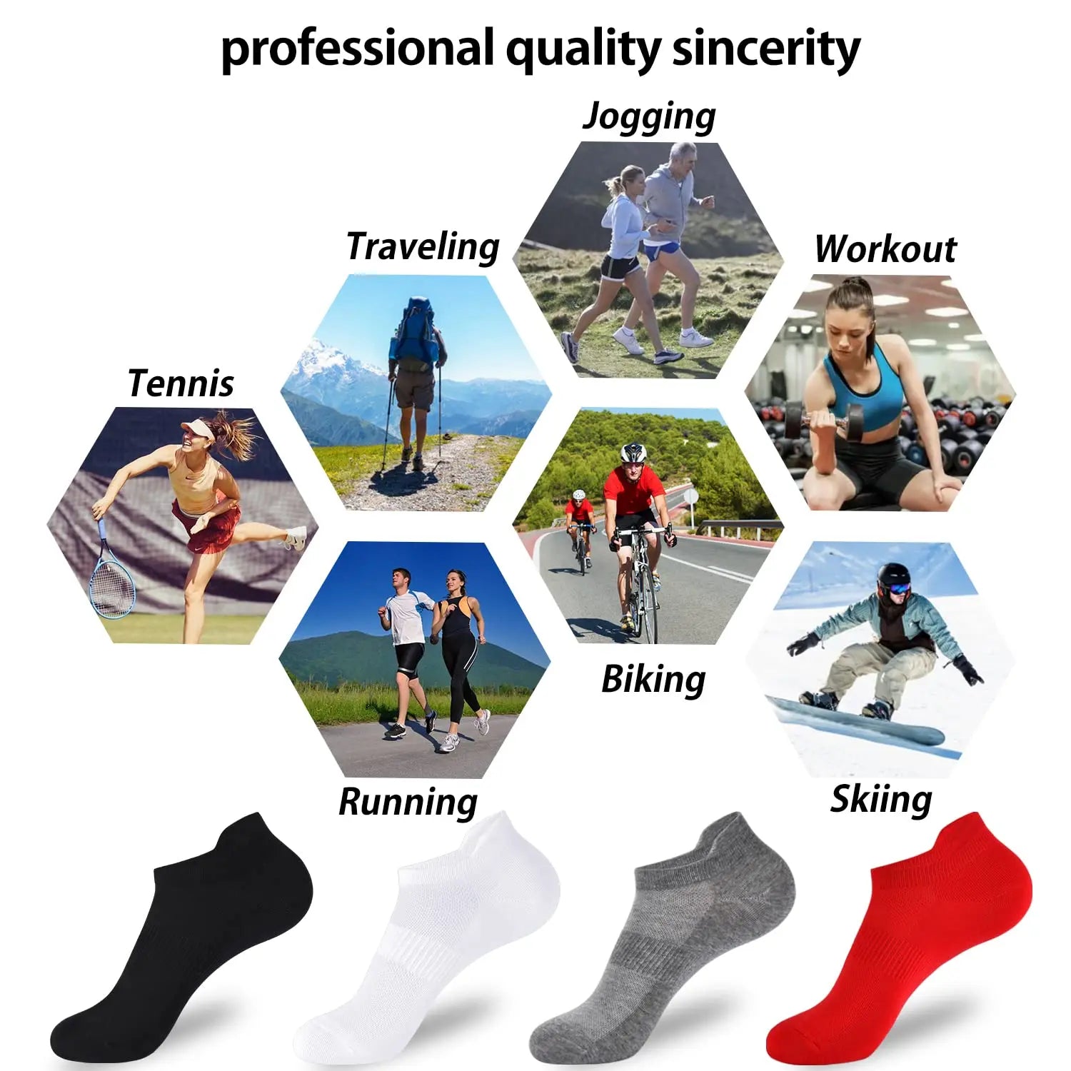 5/10 pairs of ankle sports running socks white soft thin low top short film men's and women's socks