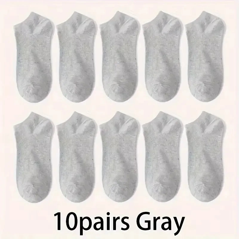5/10-Pack Unisex Comfort-Fit Ankle Socks for All, Breathable & Lightweight - Ideal for Sports & Daily Wear