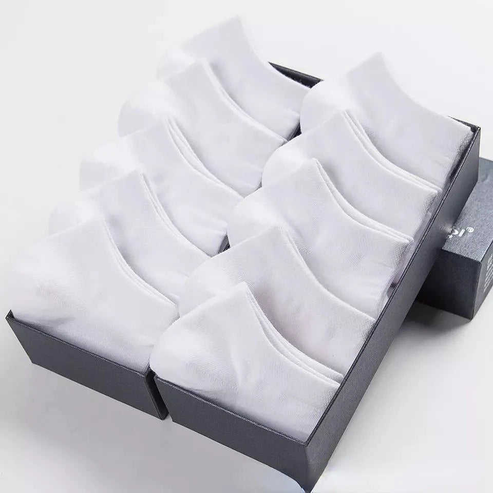 Men Ankle Socks Solid Color Black White Gray Invisible Breathable Cotton Sports Socks Male Short Socks Women Men Sox 10/5Pcs