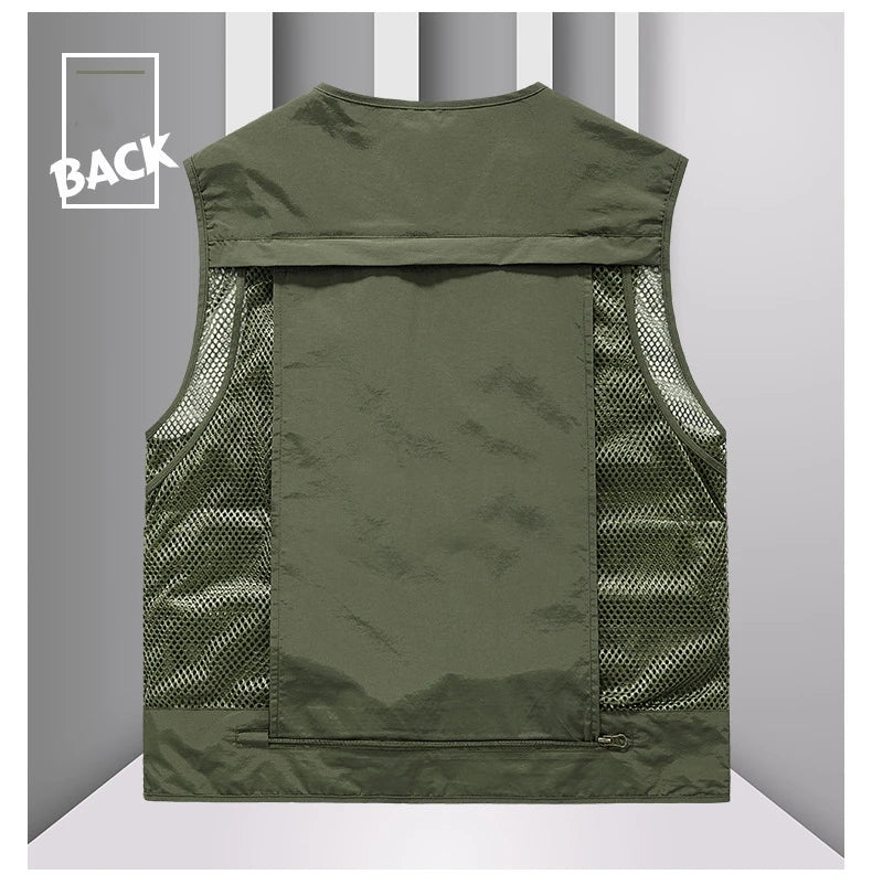 FGKKS 2023 Outdoor Leisure Vest Men's New Multi-Pocket Breathable Outdoor Sports Coat High-Quality Design Leisure Vest Men