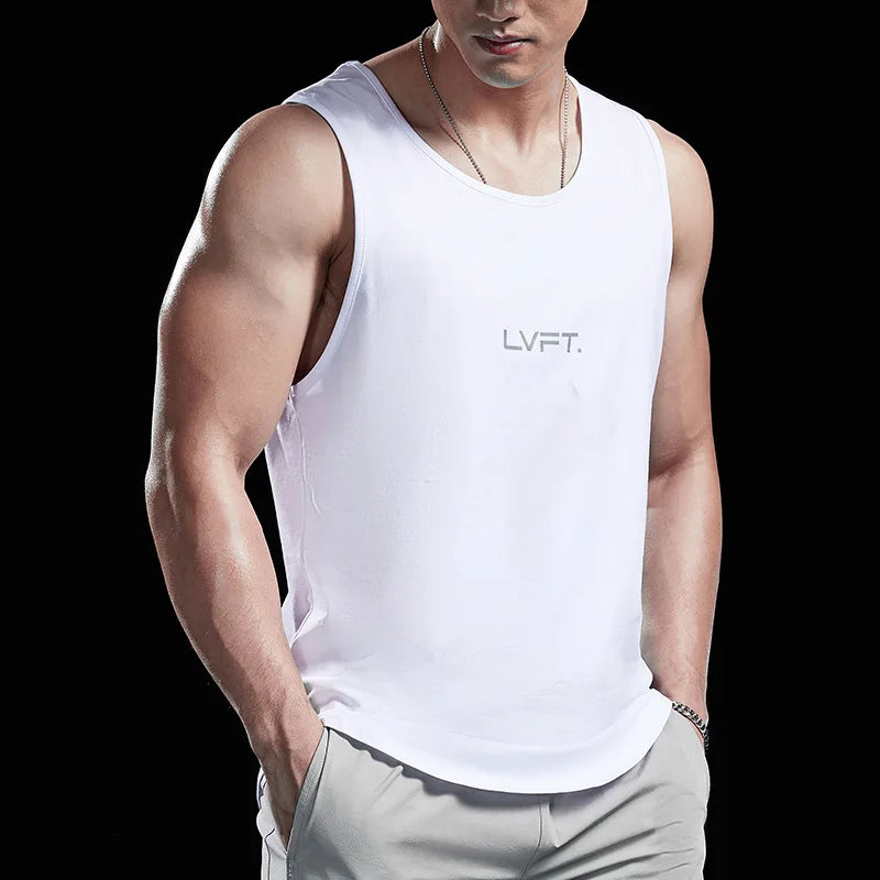 Men's Fitness Sports Tank Tops Man Gyms Workout Clothing Sleeveles Shirt Casual Summer Loose Undershirt Basketball Running Vest