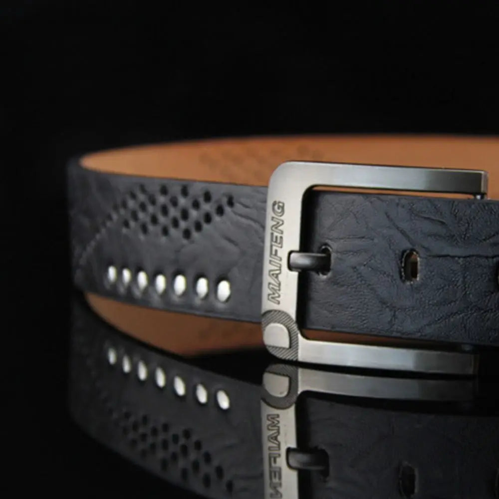 Simple Leather Men's Belt Luxury High Quality Classic Buckle Business Cowboy Vintage Waistband Alloy Belts