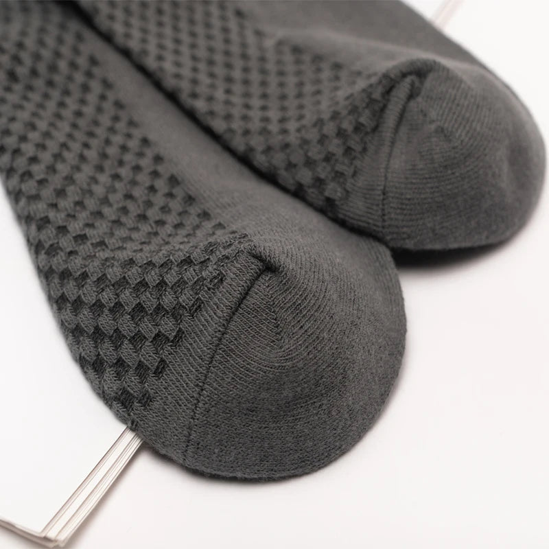 10Pairs/Lot Men's Bamboo Fiber Socks Long Black Business Soft Breathable New High Quality  Autumn for Male Socks Plus Size 39-48