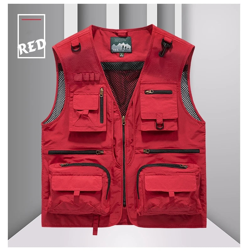 FGKKS 2023 Outdoor Leisure Vest Men's New Multi-Pocket Breathable Outdoor Sports Coat High-Quality Design Leisure Vest Men
