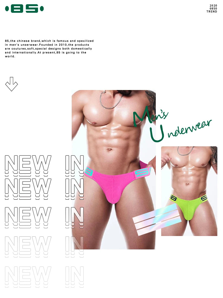 2024 New Sexy Underwear Men Jockstrap Comfortable Cotton Gay Man's Underwear Bikini Men Briefs Male Underwear Funny BS813