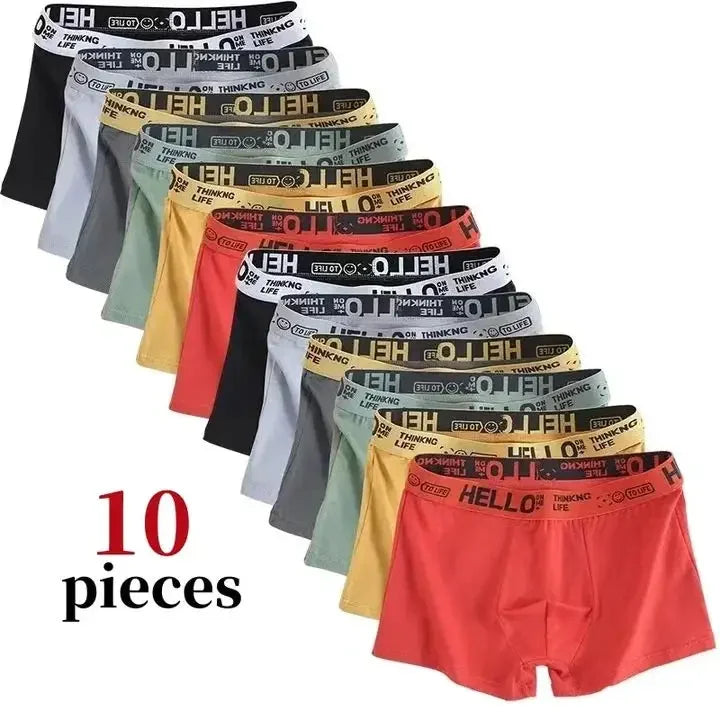 5-10Pieces/ Men's Underwear Men Pure Cotton Underpants Men Brand Panties Shorts Breathable Shorts Comfortable Soft Plus Size