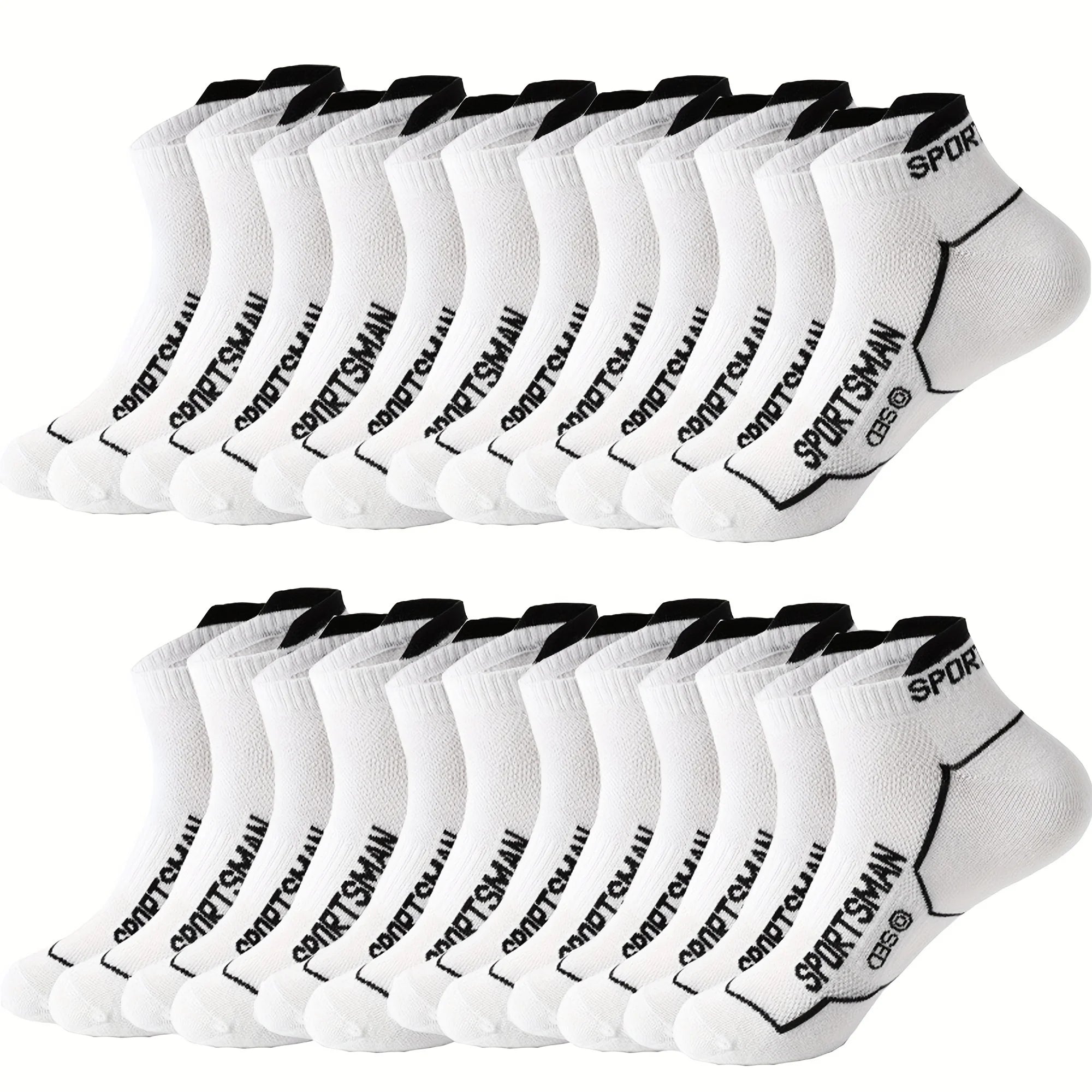12 Pairs Men's Ankle Socks - Sports Mesh Running Socks with Moisture-Wicking, Low-Cut Casual Socks for All-Season Wear