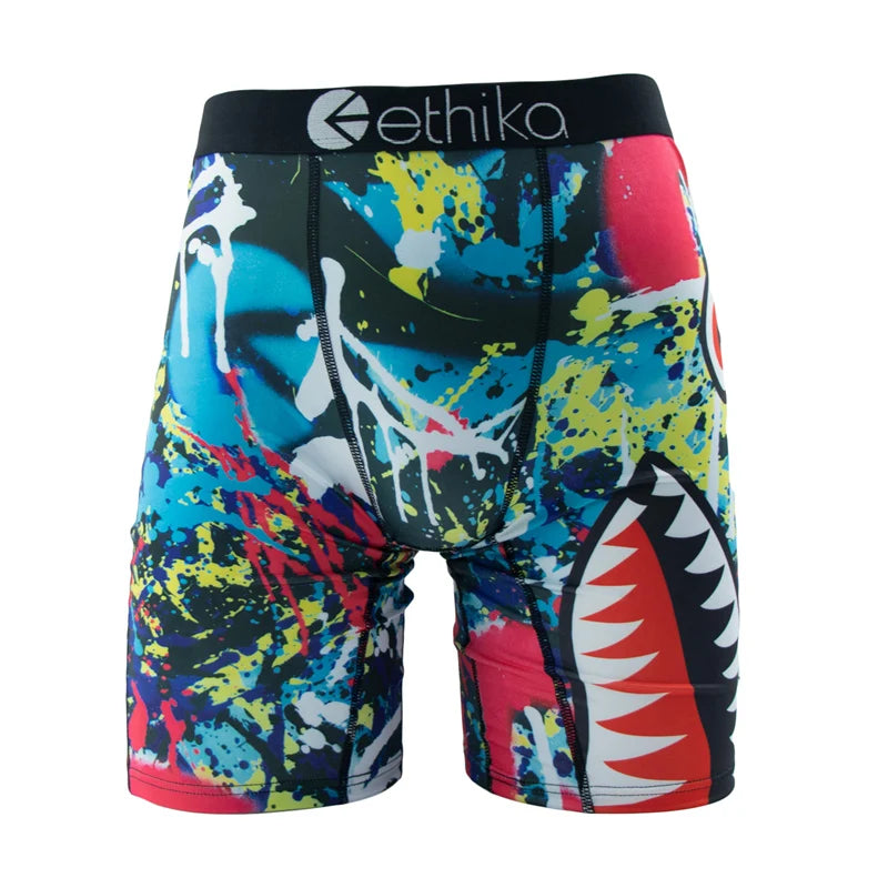 ETHIKA 1Pcs Men Underwear Boxers Breathable Mesh Crotch Mens Trunks Plus Size S-3XL Man Swimming Underpants Men's Panties Trunks