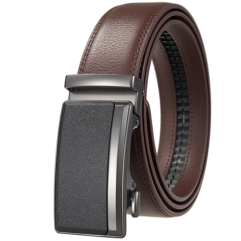 Plus Large Size 130 140 150 160 170cm Men's Leather Belts Fashion Automatic Buckle Cowskin Belt Luxury Designer 3.5cm Width