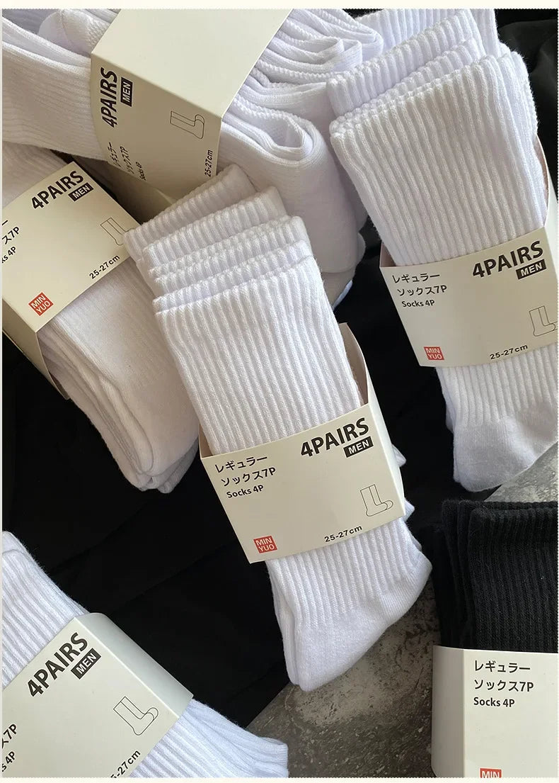 Thickened Cotton Sports Socks For Men Mid-Calf Basketball Stockings Sweat Absorbent Anti-Odor Running Socks Pure Cotton Towel Bo
