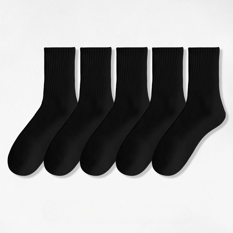1/5Pairs New Men Cotton New Style White Socks Men Soft Breathable Sports Long Socks Summer Winter for Male Socks Plus Size