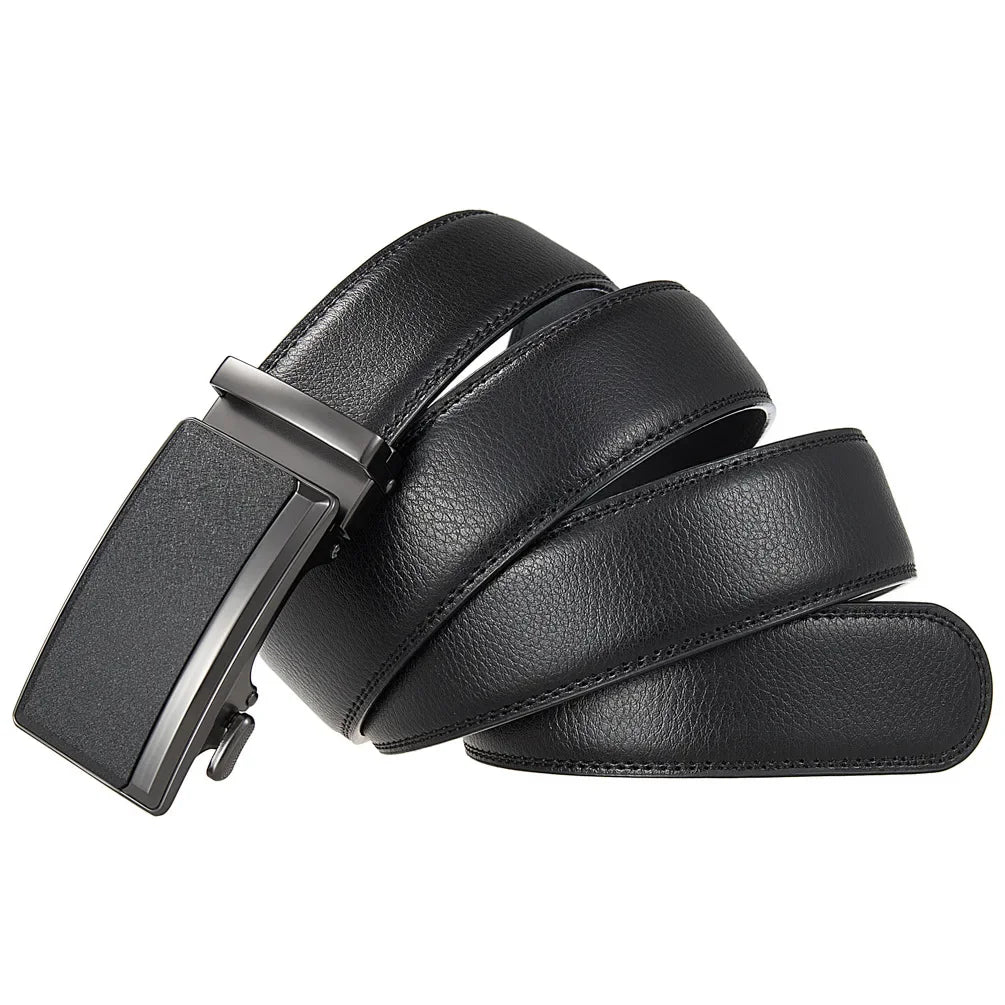 Plus Large Size 130 140 150 160 170cm Men's Leather Belts Fashion Automatic Buckle Cowskin Belt Luxury Designer 3.5cm Width