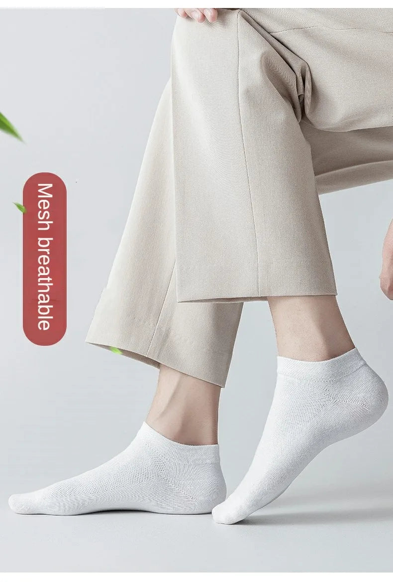 10 Pairs Men's Breathable Mesh Summer Short Socks, Sports Versatile Cotton Socks at Discount Price Sports and Casual Wear
