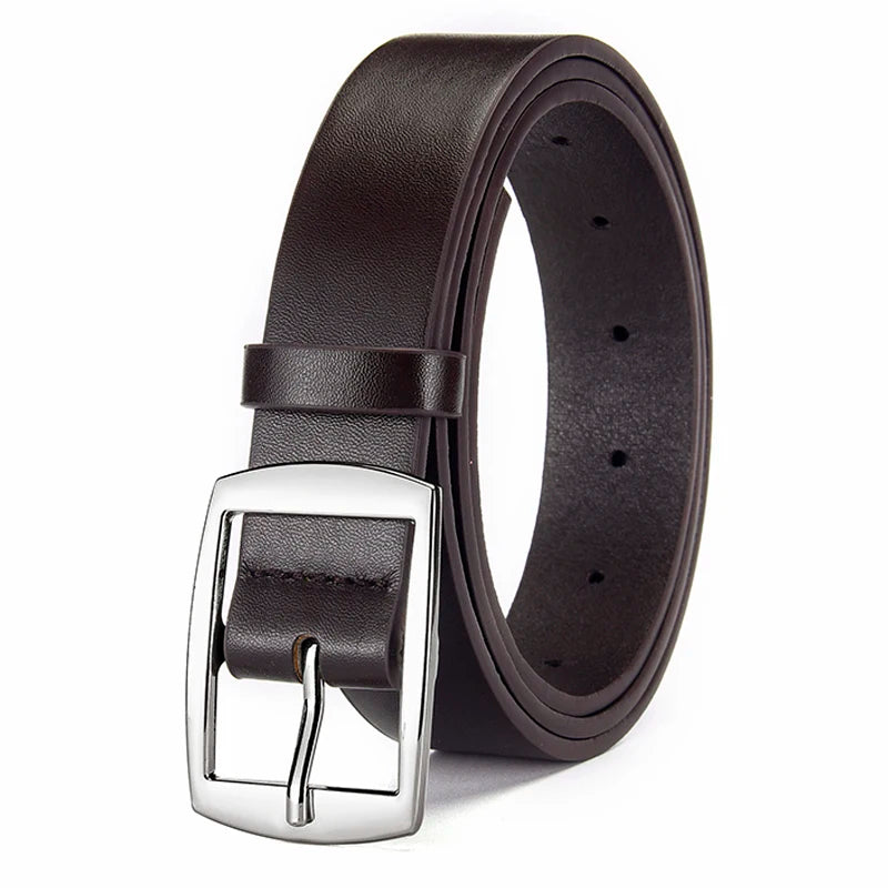 New Luxury Belt for Men PU Leather Belt Metal Pin Buckle High Quality Famous Brand Designer Waist Strap Belt for Jeans Plus Size