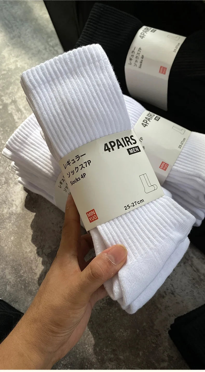Thickened Cotton Sports Socks For Men Mid-Calf Basketball Stockings Sweat Absorbent Anti-Odor Running Socks Pure Cotton Towel Bo