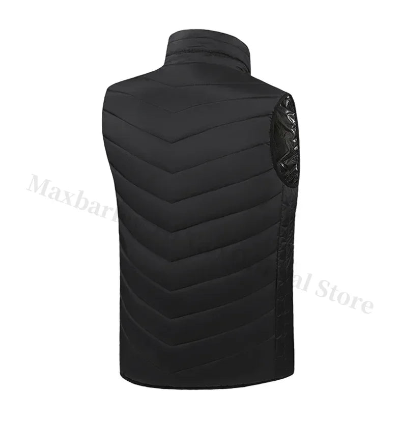 21 Areas Men's Heating Vest Jacket Winter USB Smart Electric Sleeveless Jacket Self-heating Clothes Women Snow Warm Padded Coat
