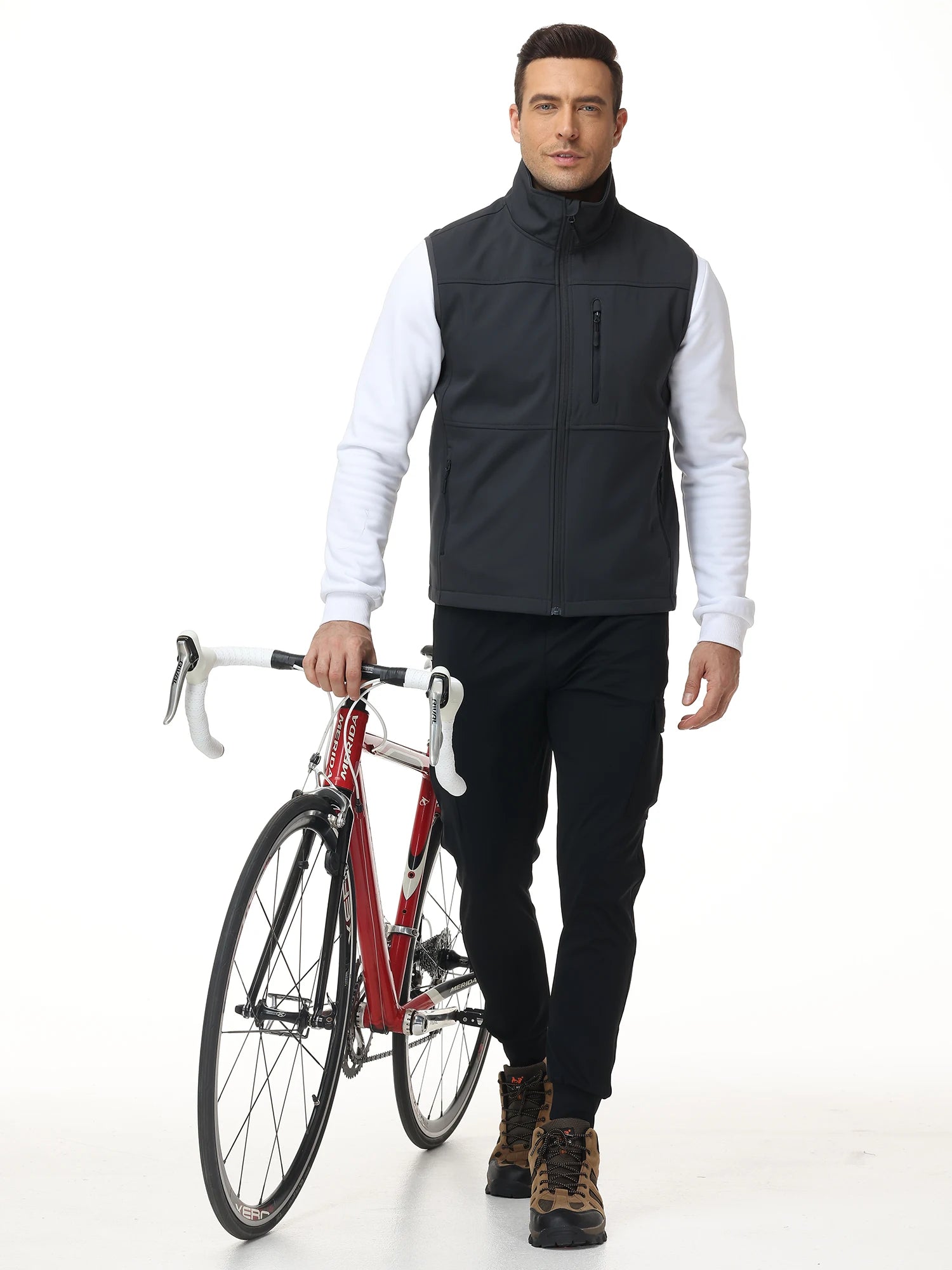 Men's Softshell Running Vest Outerwear Lightweight Windproof Sleeveless Jacket Coat for Daily Golf Cycling Hiking