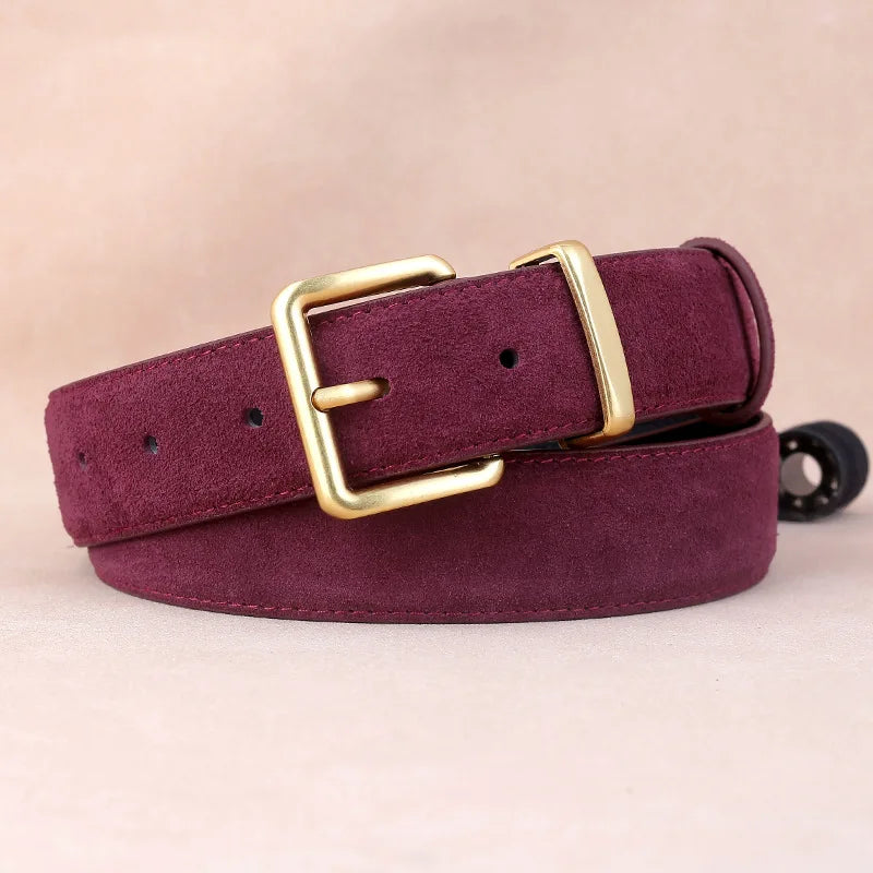 Sude Belt Cow Genuine Leather For Man And Lady With Oxford Fabric Strap Genuine Leather Luxury Pin Buckle Blue Belts
