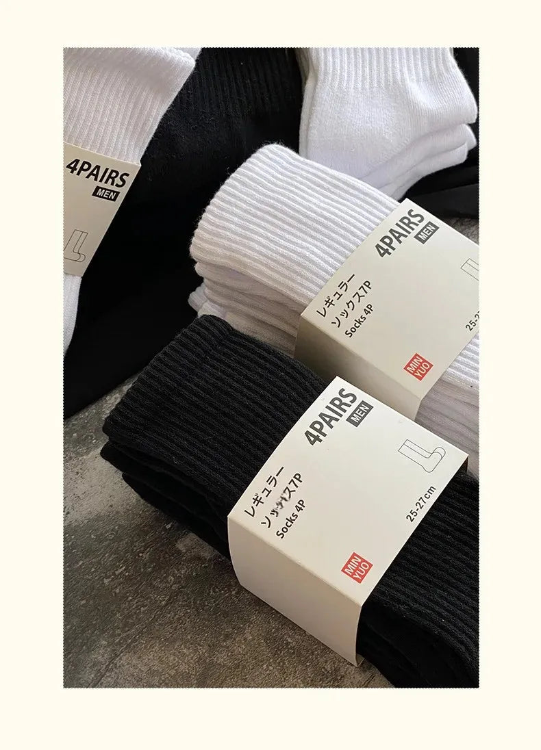 Thickened Cotton Sports Socks For Men Mid-Calf Basketball Stockings Sweat Absorbent Anti-Odor Running Socks Pure Cotton Towel Bo