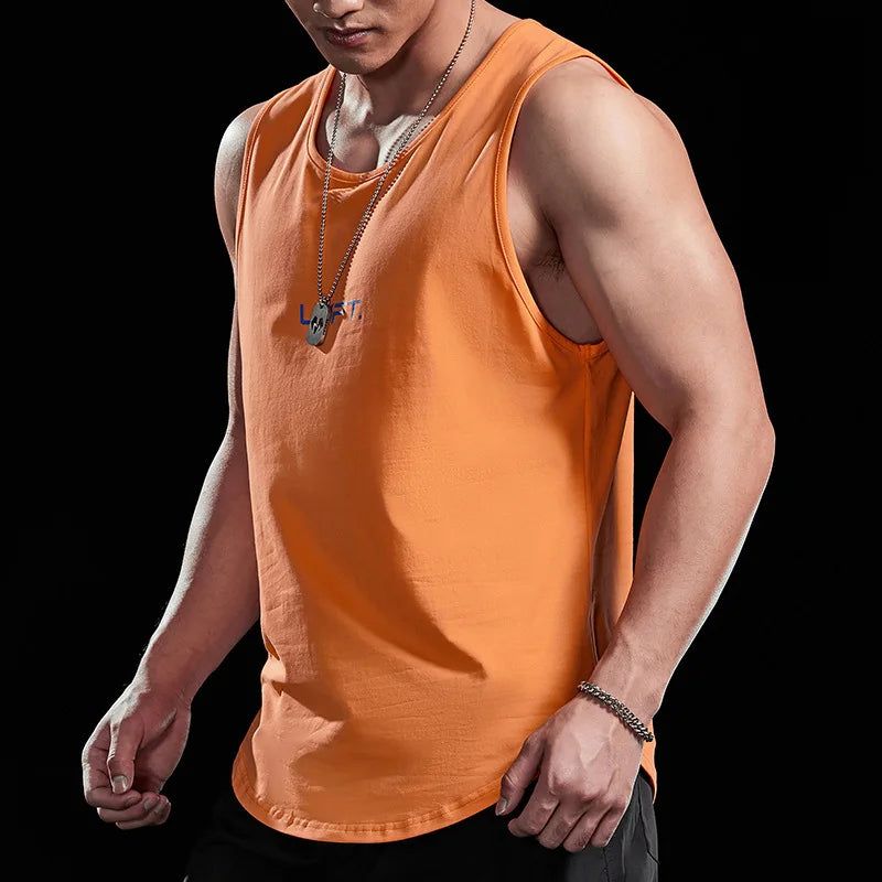 Men's Fitness Sports Tank Tops Man Gyms Workout Clothing Sleeveles Shirt Casual Summer Loose Undershirt Basketball Running Vest