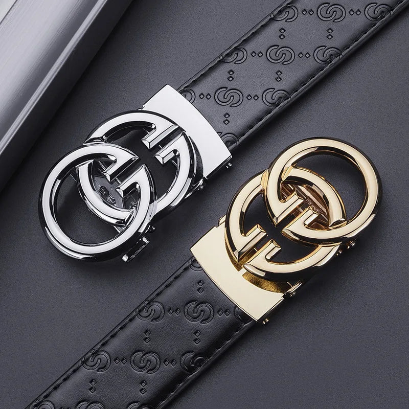 Luxury Belt High Quality Genuine Leather Belt, Automatic Buckle Belt Men's Business Belt Casual Fashion Designer Belt for Men